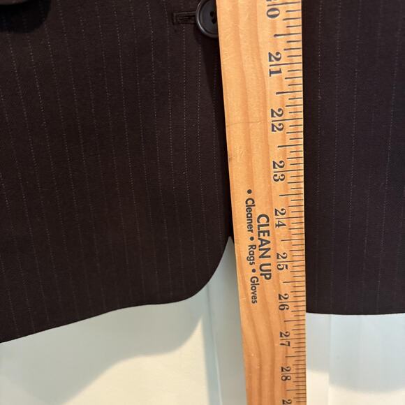 Banana Republic Blazer Womens 8 Black Pinstripe Two Button Office Career Jacket - Picture 10 of 15